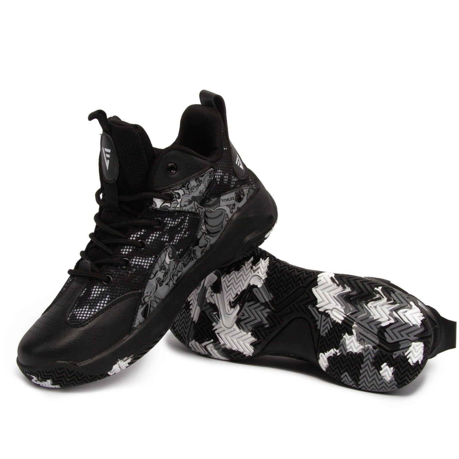 Komplett schwarze Basketball- und Volleyballschuhe - Unisex