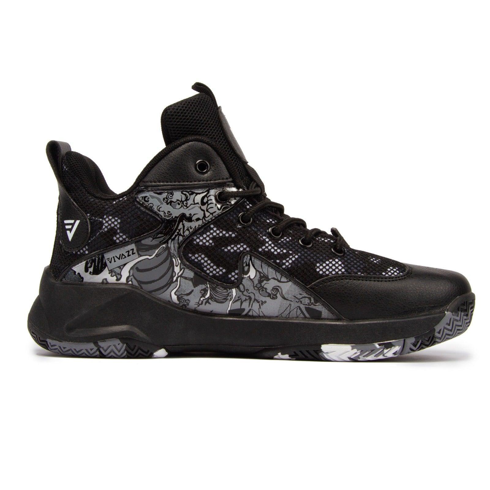 Komplett schwarze Basketball- und Volleyballschuhe - Unisex
