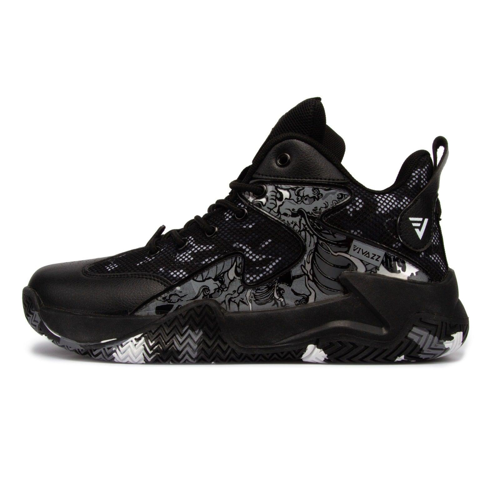 Komplett schwarze Basketball- und Volleyballschuhe - Unisex