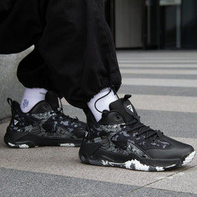 Komplett schwarze Basketball- und Volleyballschuhe - Unisex