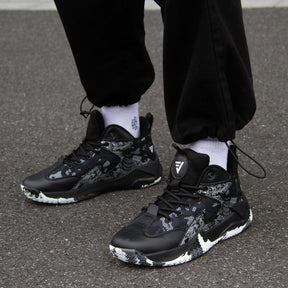 Komplett schwarze Basketball- und Volleyballschuhe - Unisex