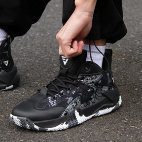 Komplett schwarze Basketball- und Volleyballschuhe - Unisex