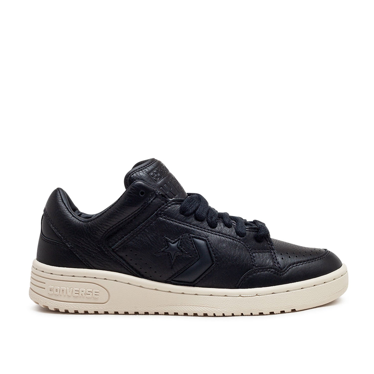 Mono Leder High-Top Sneaker (Schwarz)