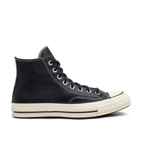 Klassische High-Top-Sneakers aus Leder (Schwarz)