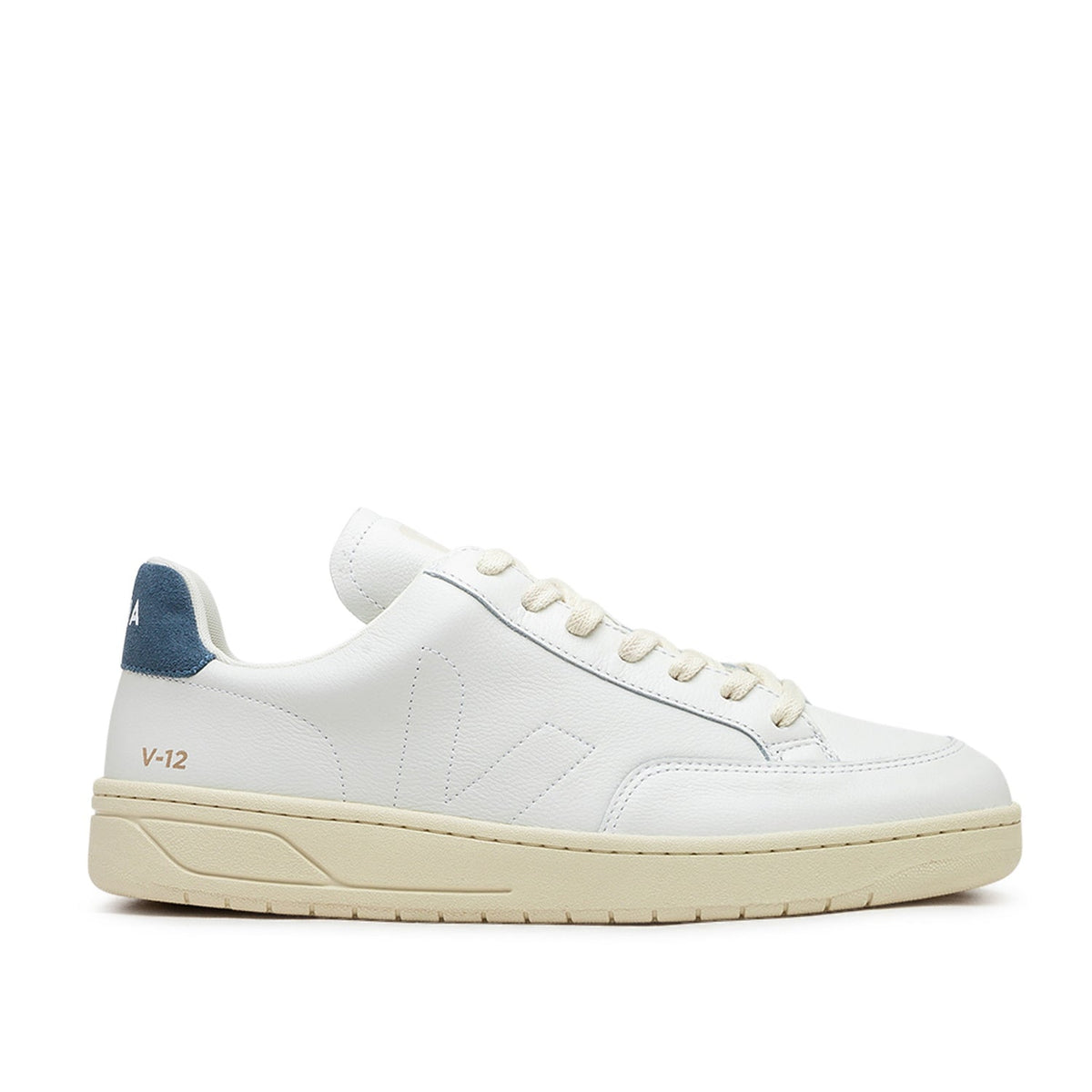 V-12 Stitch O.T. Leder-Sneaker (Weiß / Blau)