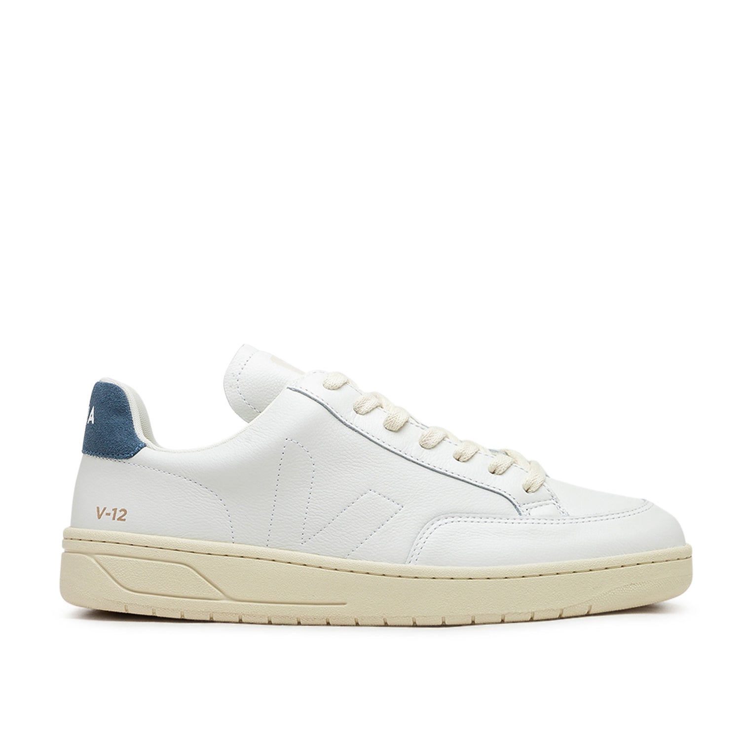 V-12 Stitch O.T. Leder-Sneaker (Weiß / Blau)