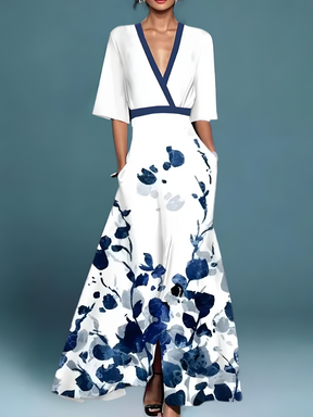 Elegantes Wickelkleid mit Blumenmuster