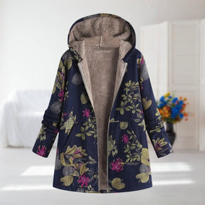 Herbst-/Wintermantel mit Blumenmuster