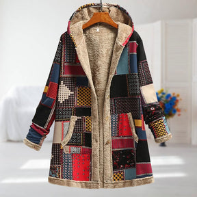 Herbst-/Wintermantel mit Blumenmuster