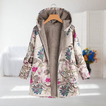 Herbst-/Wintermantel mit Blumenmuster