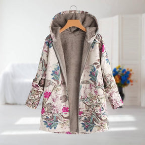 Herbst-/Wintermantel mit Blumenmuster