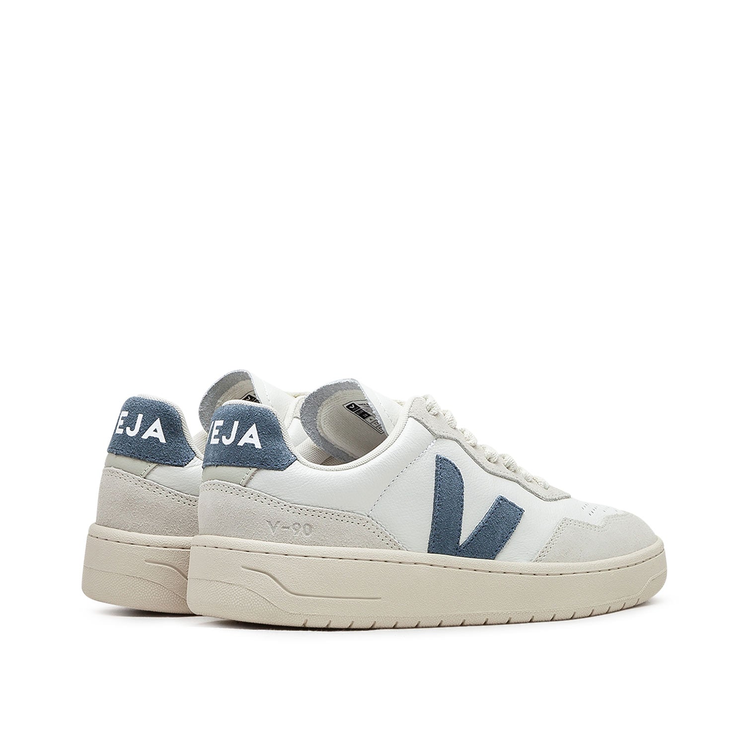 Damen V-90 O.T. Leder-Sneaker (Weiß / Blau / Beige)
