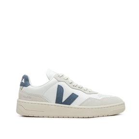 Damen V-90 O.T. Leder-Sneaker (Weiß / Blau / Beige)
