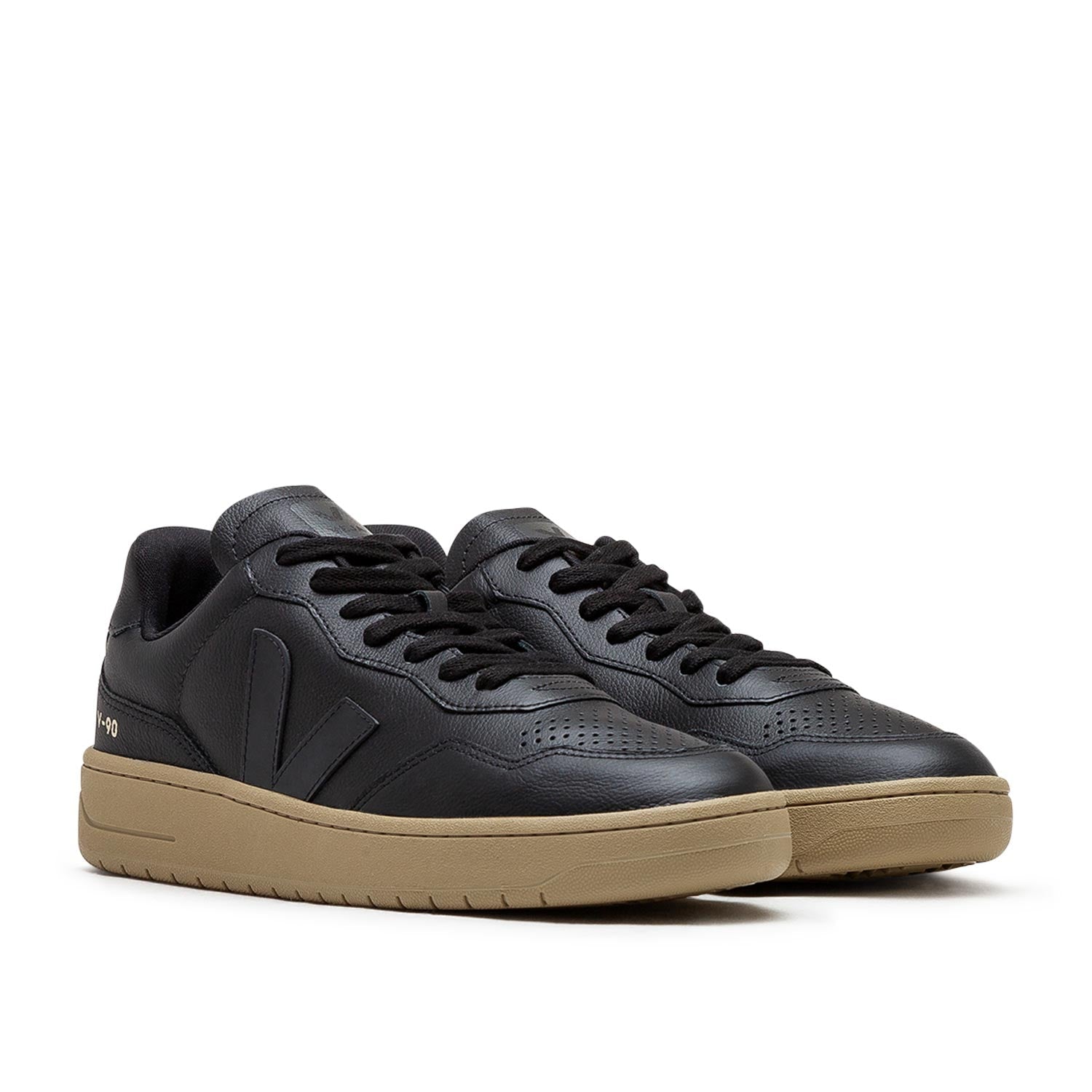 V-90 O.T. Leder-Sneakers (Schwarz)