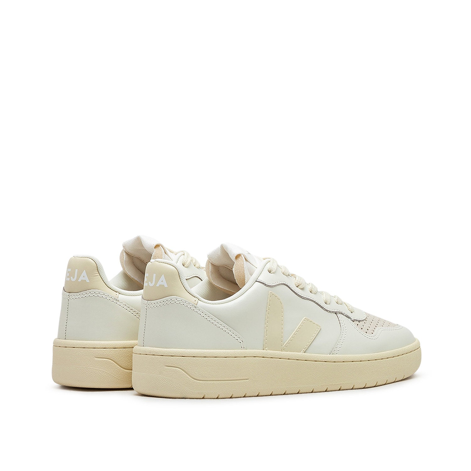 Damen V-10 Prime Ledersneaker (Beige)