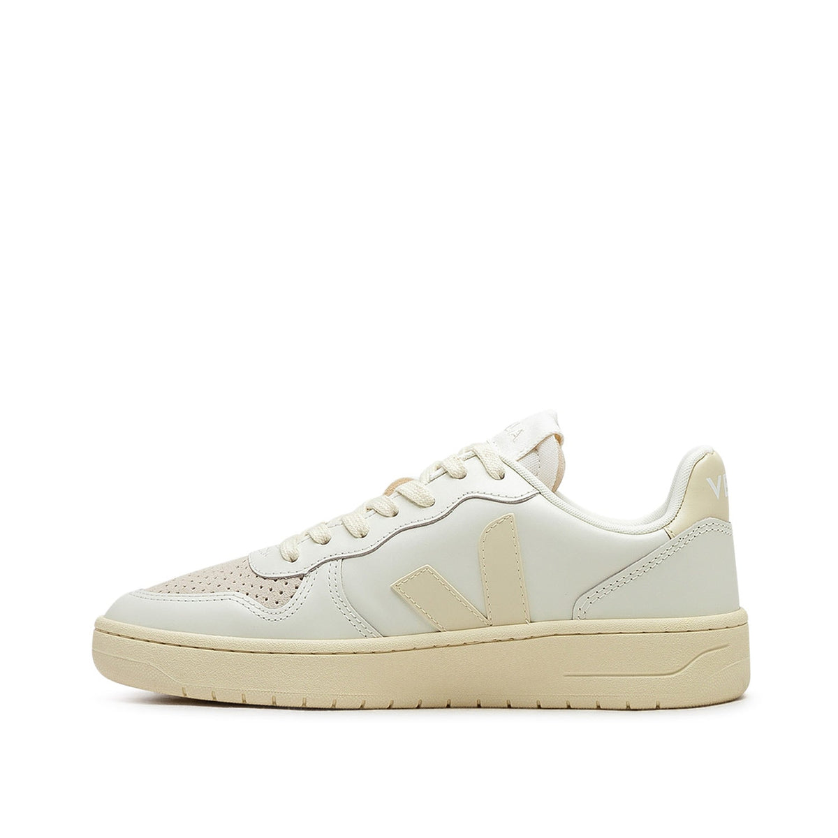 Damen V-10 Prime Ledersneaker (Beige)