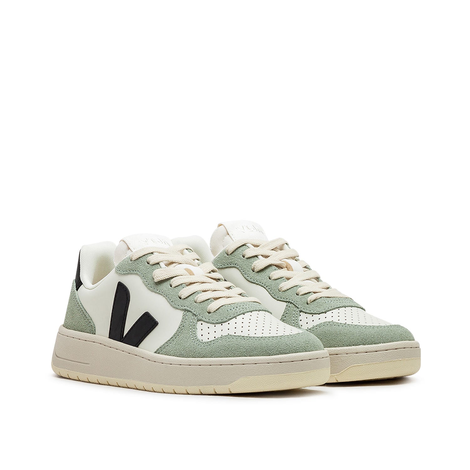 V-10 Prime Leather Damen-Sneaker (Beige / Grün / Schwarz)