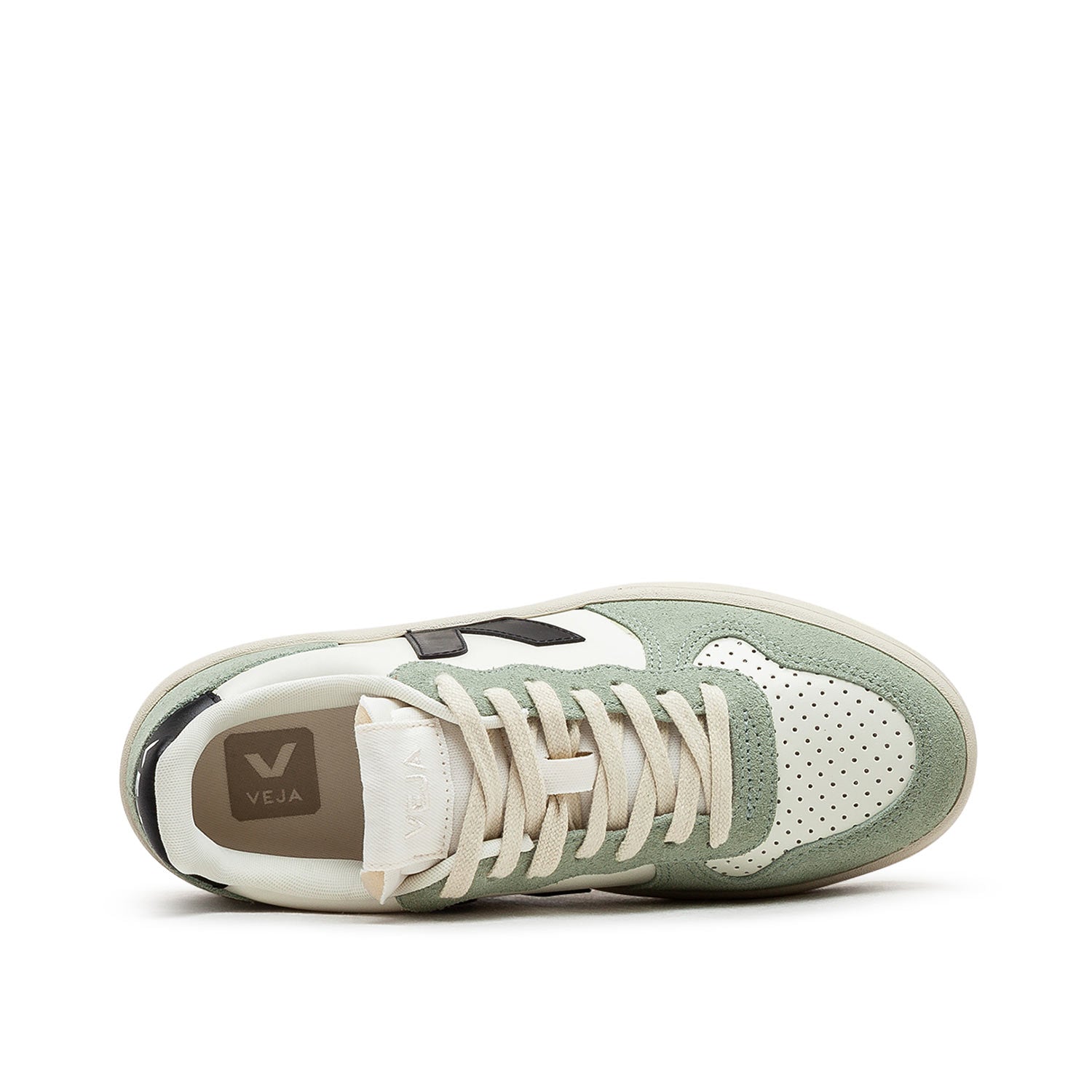 V-10 Prime Leather Damen-Sneaker (Beige / Grün / Schwarz)