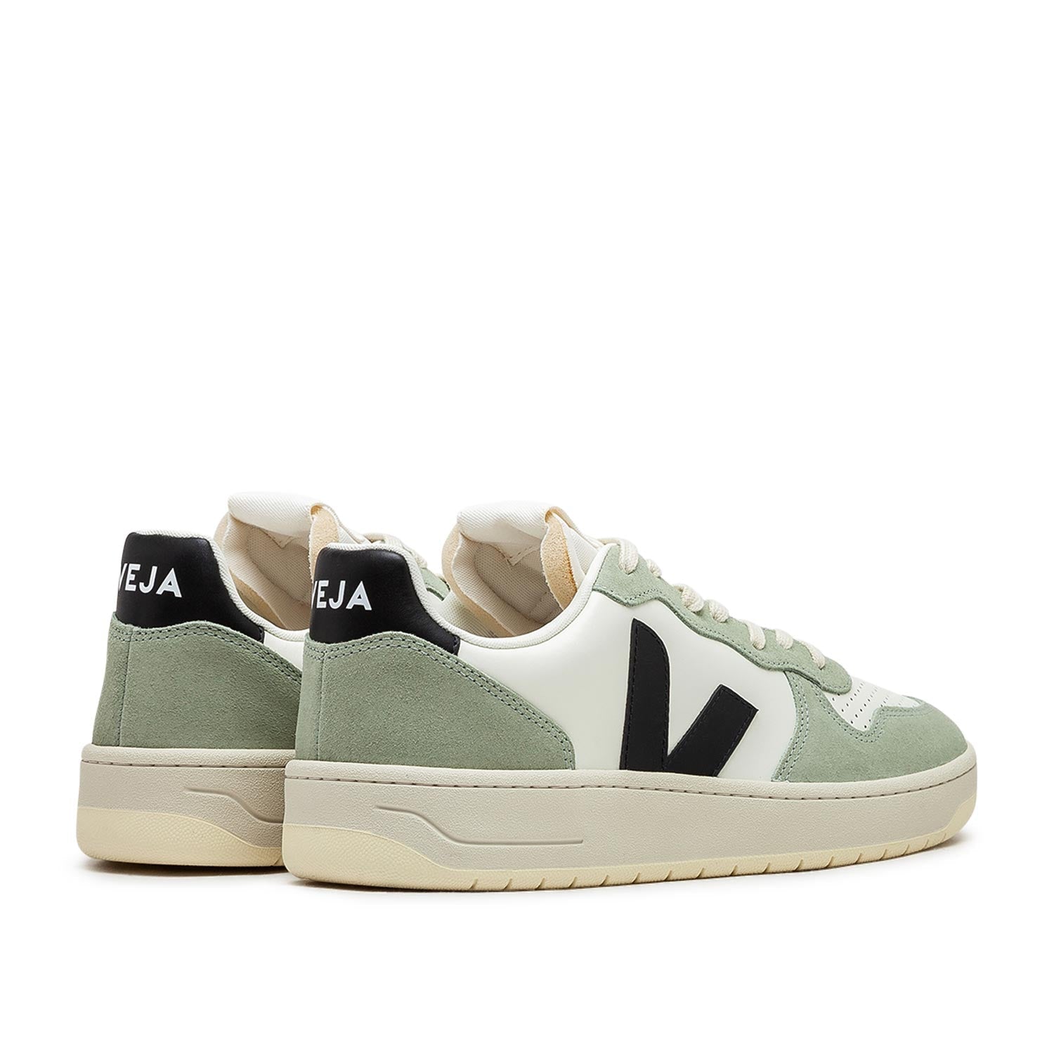 V-10 Prime Ledersneaker (Beige / Grün / Schwarz)