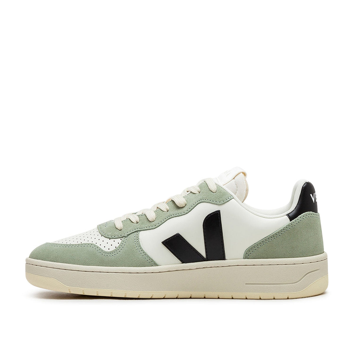 V-10 Prime Ledersneaker (Beige / Grün / Schwarz)