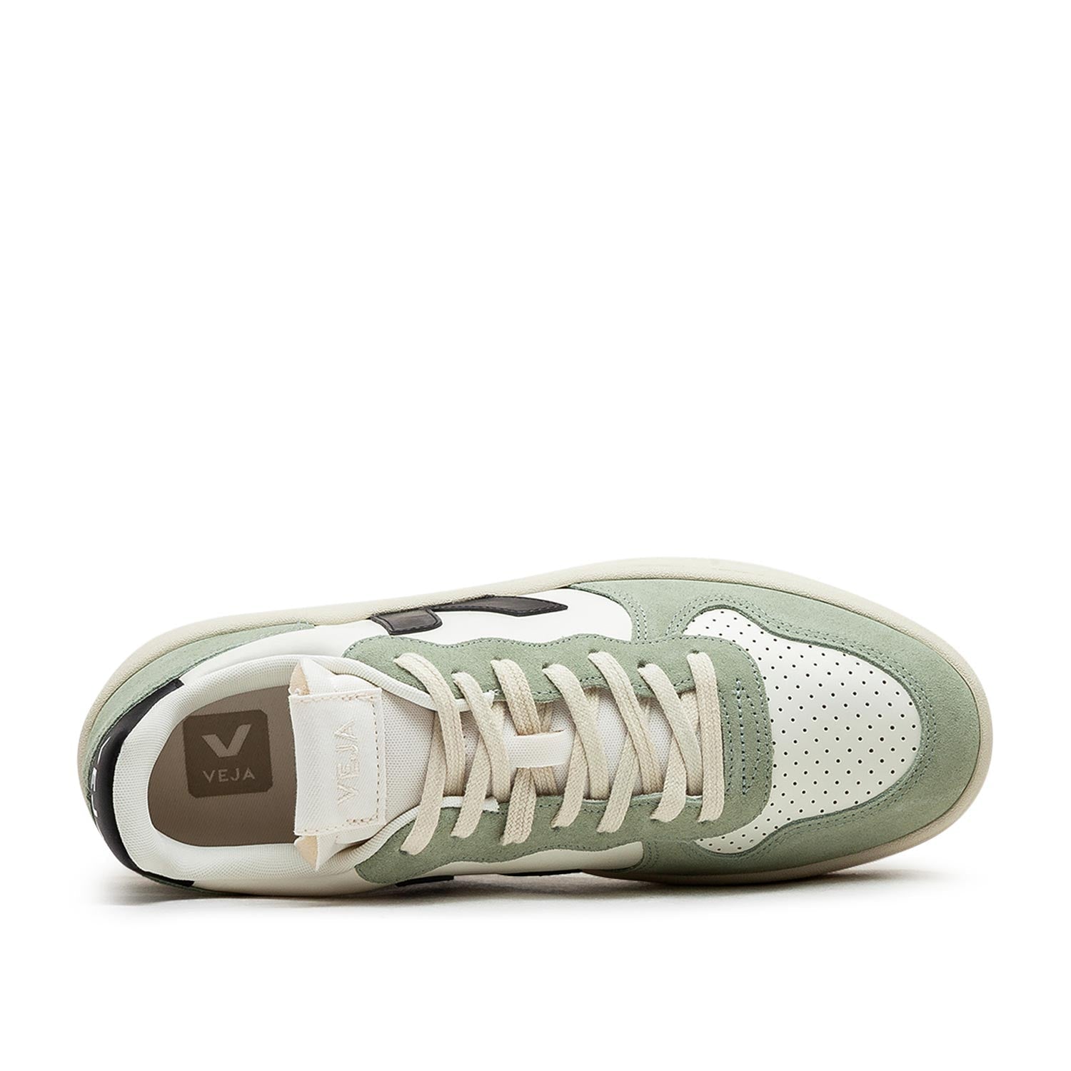 V-10 Prime Ledersneaker (Beige / Grün / Schwarz)