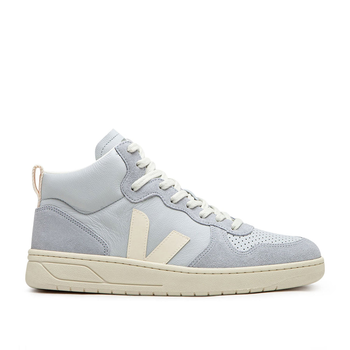 V-15 Leder-Sneaker (Grau / Cremefarben)