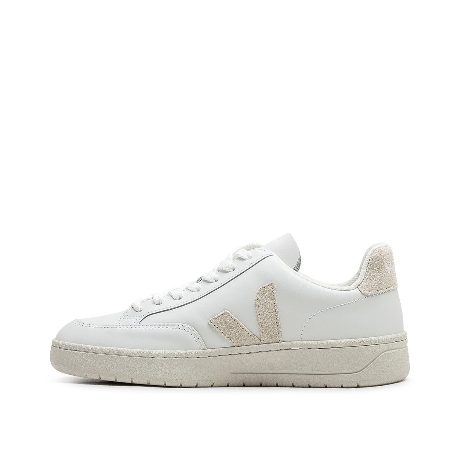 Damen-Sneakers V-12 aus Leder (Weiß / Beige)