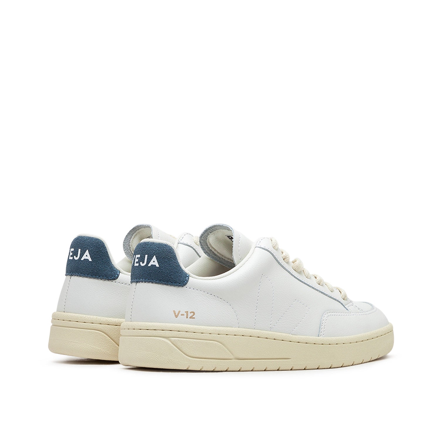 Damen V-12 Stitch O.T. Leder-Sneaker (Weiß / Blau)
