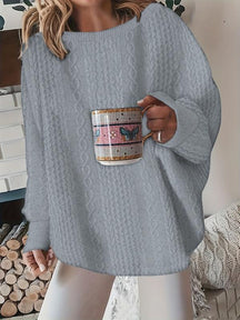Grober Strickpullover mit Rundhalsausschnitt für Katzen