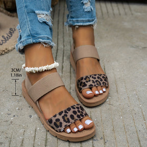 Leopardriemen-Komfortsandalen