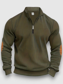 Eleganter Pullover mit halbem Reißverschluss