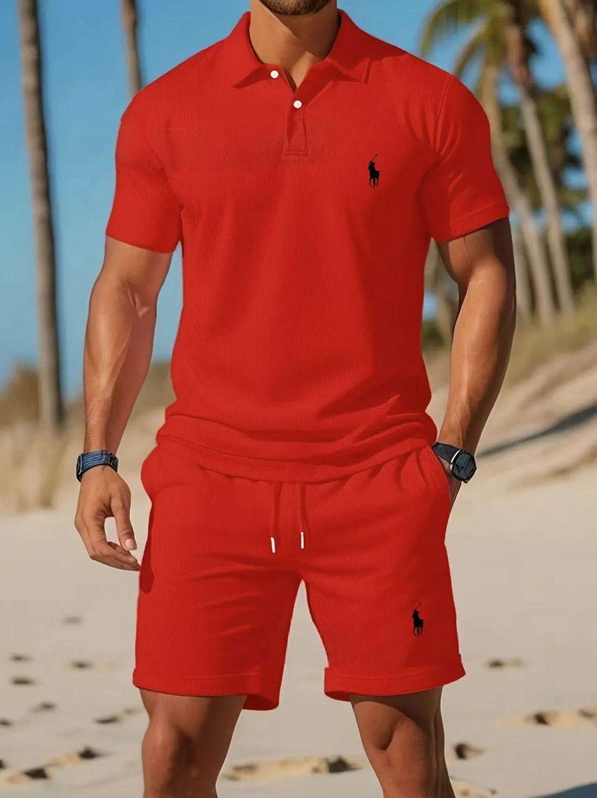 RL™ Herren-Poloshirt und Shorts Trainingsanzug