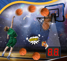 Tragbarer Basketballkorb mit Anzeigetafel und 3 kostenlosen Bällen