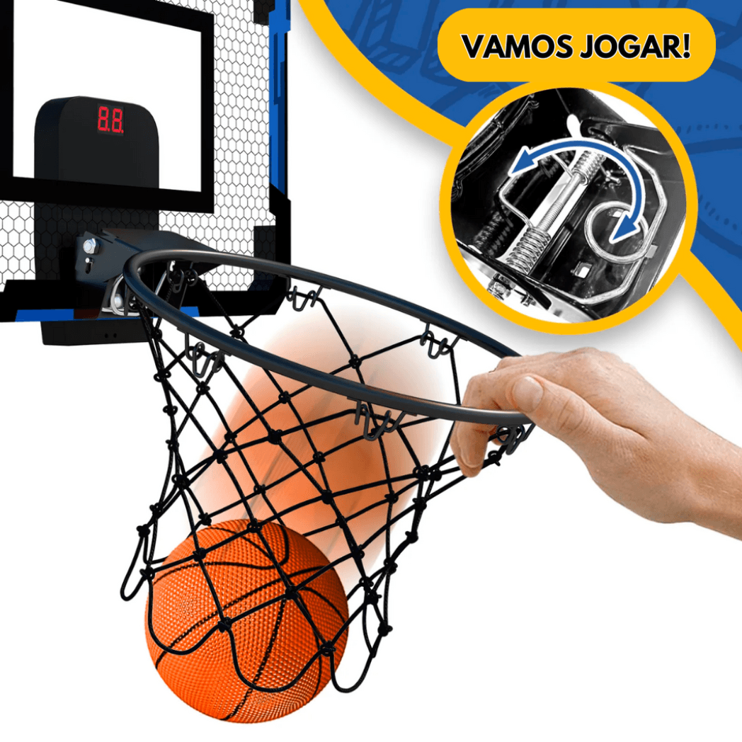 Tragbarer Basketballkorb mit Anzeigetafel und 3 kostenlosen Bällen