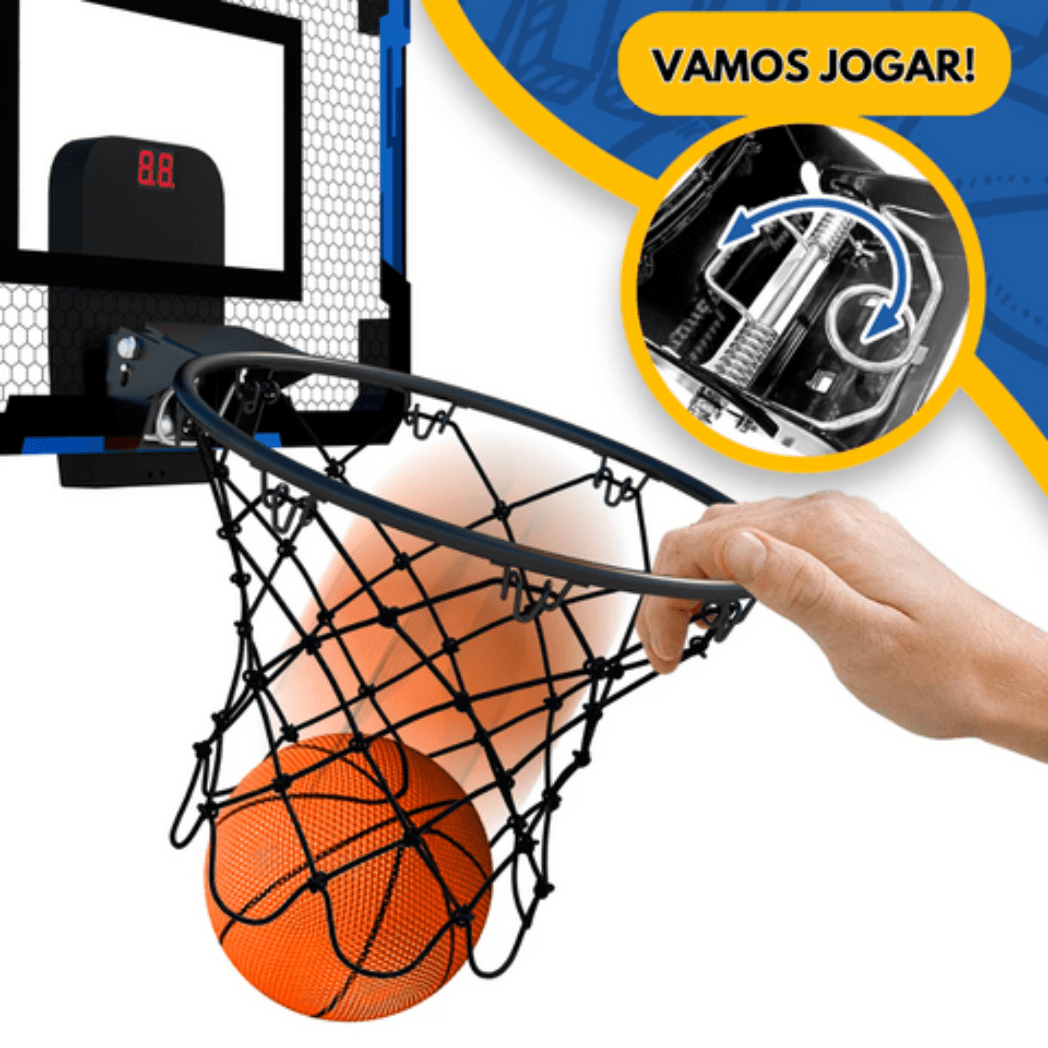Tragbarer Basketballkorb mit Anzeigetafel und 3 kostenlosen Bällen