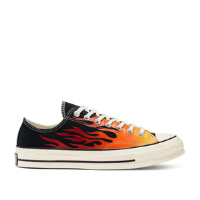 Sneaker Low-Top „Retro Print“ (Schwarz/Rot/Orange)