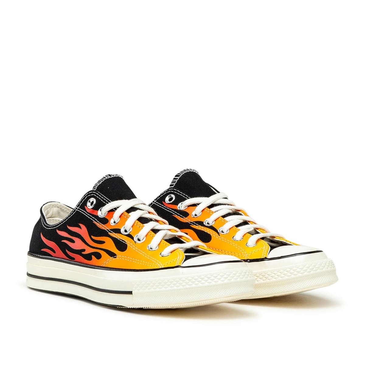 Sneaker Low-Top „Retro Print“ (Schwarz/Rot/Orange)