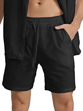 Leinen-Shorts – Schwarz