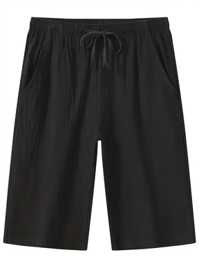 Leinen-Shorts – Schwarz