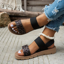 Leopardriemen-Komfortsandalen