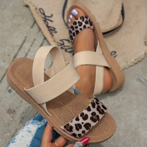 Leopardriemen-Komfortsandalen