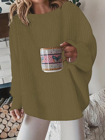 Grober Strickpullover mit Rundhalsausschnitt für Katzen