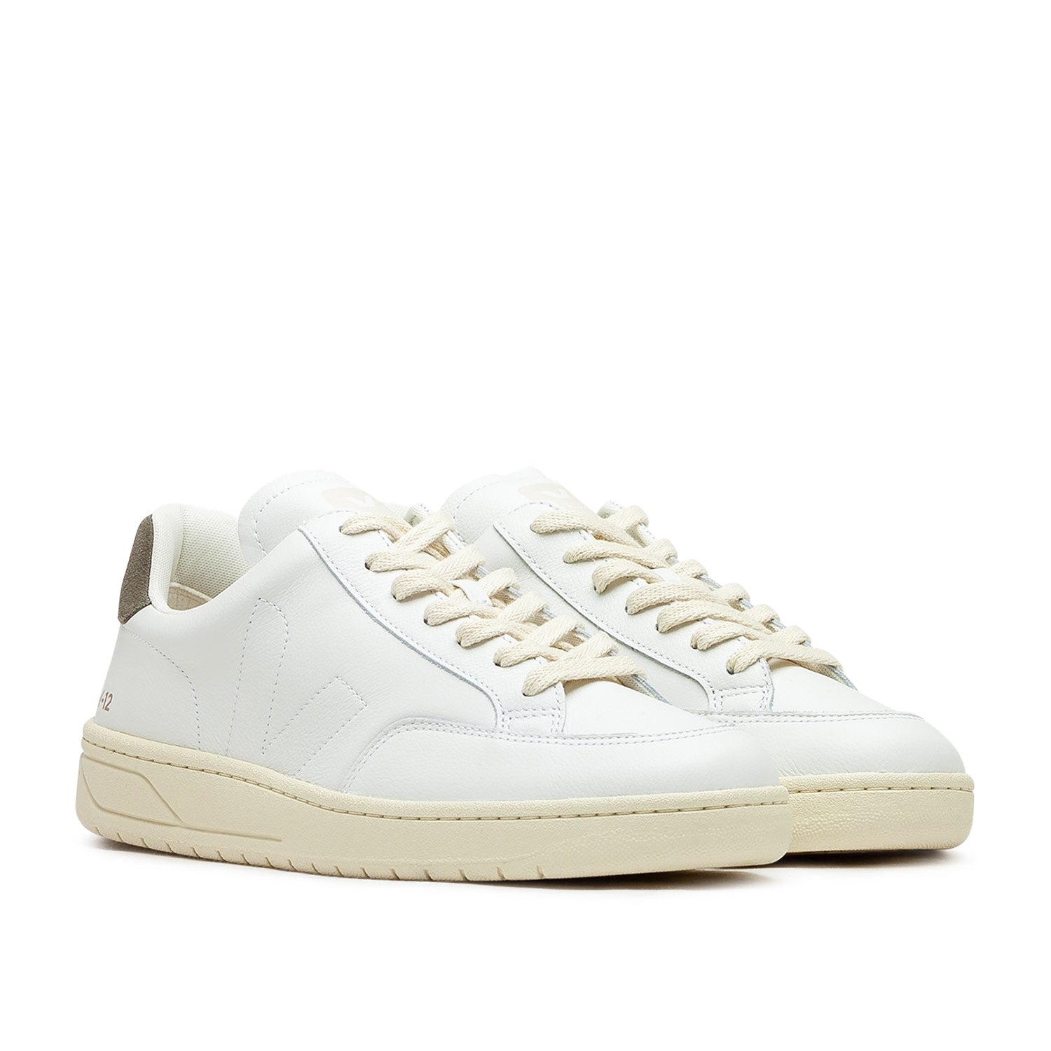 V-12 Stitch O.T. Leder-Sneakers (Weiß / Oliv)
