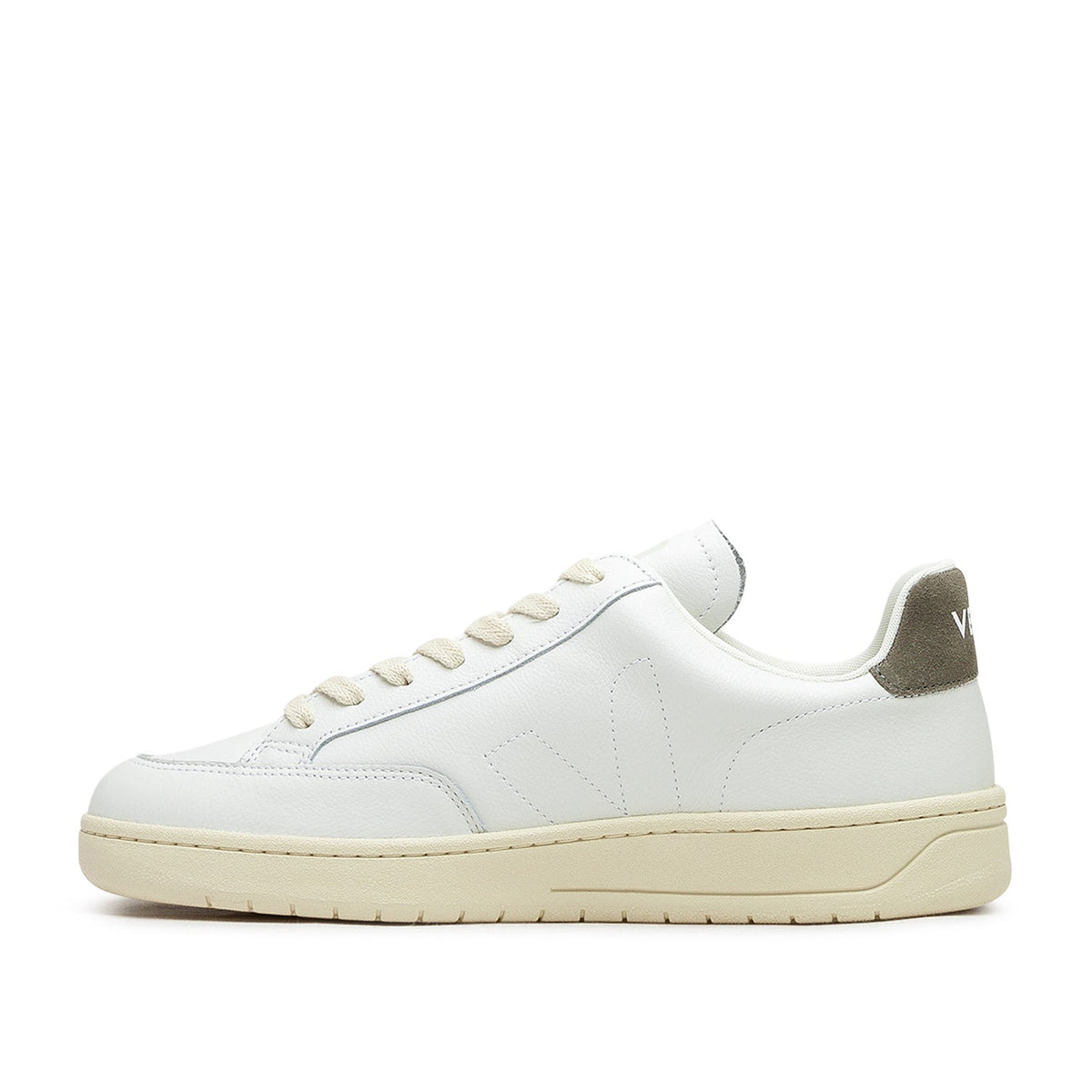 V-12 Stitch O.T. Leder-Sneakers (Weiß / Oliv)